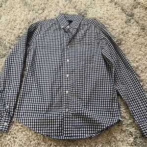 GAP Men's Checkered Navy and White button down